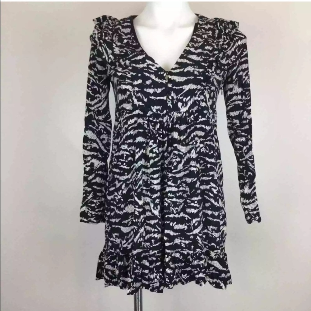 Zara Ruffle Dress With Animal Print 👗